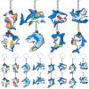 MTLEE 24 Pcs Shark Keychains Bulk Cute Shark Key Ring for Backpacks Under The Sea Party Favors Summer Ocean Sea Birthday Party Supplies Decorations Kids School Prizes Rewards Set Gifts 8 Style view 1