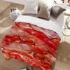 Bacon Blanket Food Throws Funny Gift for Kids Girl Boys Lightweight Fleece Throw Novelty Realistic Super Soft Comfy Gifts for Teens Women Men Flannel Bedding Sheet Blankets for Couch Sofa,120"x90" view 3