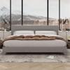 Allewie King Size Platform Bed Frame with Adjustable Upholstered Headboard, Strong Wood Slats, Heavy Duty Mattress Foundation, No Box Spring Needed, Noise-Free, Easy Assembly, Light Grey view 3