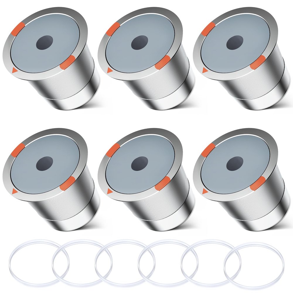 Reusable k Cup Coffee Filters,Universal stainless steel Refillable k Cups Filter Use for Keurig 2.0 and 1.0 Coffee Makers-brewers (6pack)