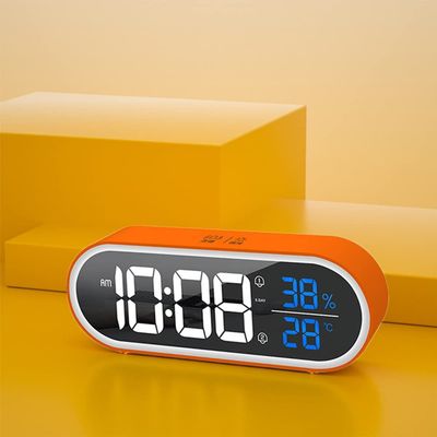 BcofoA Electronic Charging Alarm Clock 2021 New Smart Watch Desktop LED Music Clock Dormitory Students get up (Color : Orange)