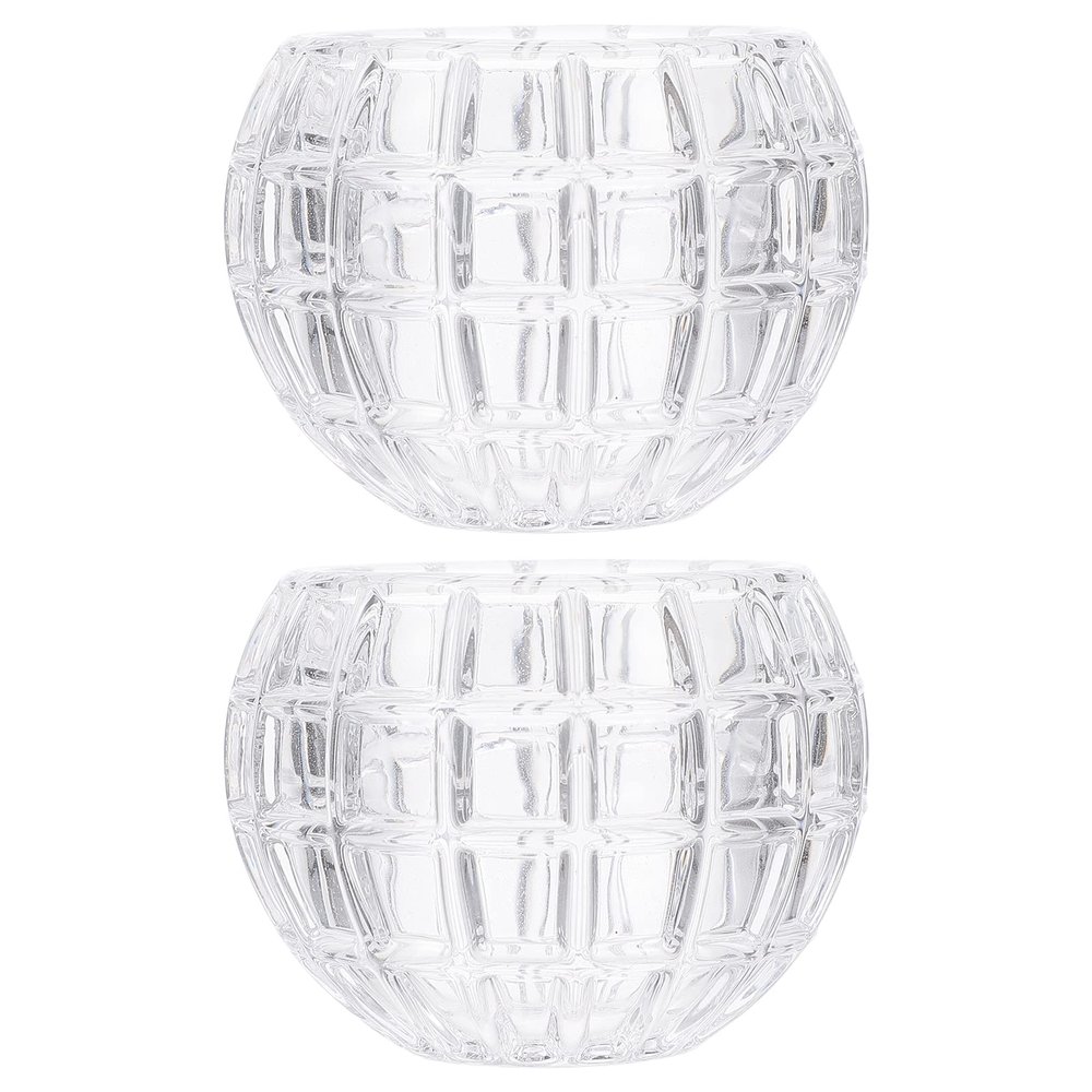 2pcs Crystal Glass Candle Holders for Wedding and Dining Table Decor Elegant Votive Candle Cups Smooth Design for Festivals and Celebrations