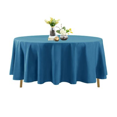 108 Inch Stain and Wrinkle Resistant Washable Polyester Table Cloth, Decorative Table Cloth for Dining Table, Buffet Parties and Wedding, Caribbean Blue