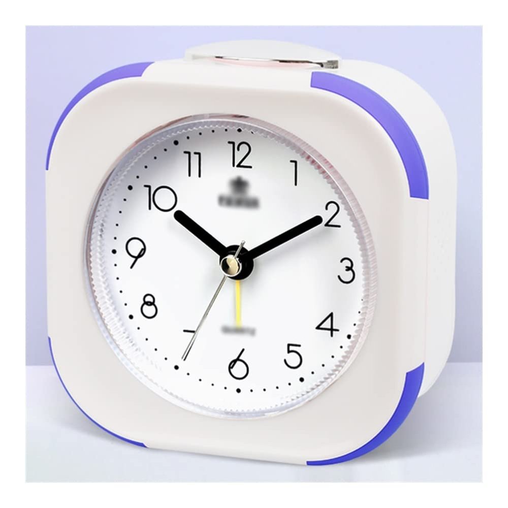 Alarm Clocks Analog Alarm Clock Silence Non Ticking, Simple Design Tablelop Clock with Backlight, Snooze Function, Clocks for Teens Wake up (Color : Purple)