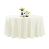 120 Inch Stain and Wrinkle Resistant Washable Polyester Table Cloth, Decorative Table Cloth for Dining Table, Buffet Parties and Wedding, Ivory view 1