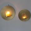 AOPPLSOT Gold for Wall Metal Sunburst Sconces Holder Set of 2 Round Candle Holder Decorative Hanging Wall Sconces Art for Living Room Bedroom Entryway,Gold,24.5cm/9.64in view 2