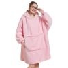 Aemilas Wearable Blanket Hoodie - Sherpa Blankets Sweatshirt as Gifts for Mom Girlfriend Women, Cozy Hooded Blanket With Giant Pocket(Light Pink) view 2