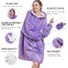 Aemilas Wearable Blanket Hoodie - Warm Plush Sherpa Hooded Blankets Sweatshirt as Birthday Gifts for Women Men with Giant Pocket(Violet Purple) view 4