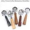 XIXIDIAN 51mm 3 Ears Bottomless Stainless Steel Portafilter Wood Handle Coffee Bottomless Portafilter (Color : B) view 2
