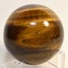 65mm Yellow Golden Tiger's Eye Sphere Chatoyant Crystal Ball Natural Polished Mineral Hawk's Eye Stone - Africa + Stand view 3
