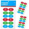 Assorted Kosher Labels, (48 Pack) 16 Blue Dairy, 16 Red Meat, 16 Green Parve Stickers, Oven Proof up to 500, Freezable, Microwavable, Dishwasher Safe, English, Color Coded Tools (48-Pack) view 3