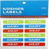 Kosher Sticker Labels, 48-Pack, 16 Blue Dairy, 16 Red Meat, 16 Green Parve Stickers, Oven Proof up to 500 F, Freezable, Microwavable, Dishwasher Safe, English, Color Coded Tools view 4