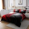 Manfei Basketball Bedspread King Size Sports Gaming Theme Quilted 3 Pieces Coverlet Set with 2 Pillowcases Red Flame Basketball Oversized Bedding Quilt for Kids Boys Teens Room Decor view 2