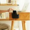 SUNFICON Adhesive Remote Control Holder Wall Mount Media Player Controller Holder Universal TV Remote Organizer Caddy Box Tray Hollow Bottom Slot Easy Phone Charging Home Office Desk Nightstand Black view 2