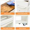 TEAMIX 4 Tier White Slim Storage Cart with Handle, Slide Out Storage Rolling Utility Cart Mobile Shelving Unit Organizer Trolley for Small Spaces Kitchen Laundry Narrow Places view 4