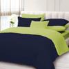 100% Cotton 600 Thread Count 3 Piece Reversible Duvet Set, 1 Piece Reversible Duvet Cover With Zipper Closure & Corner Ties And 2 Pillow Cover (King/California King Size, Navy Blue/Sage) view 1
