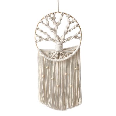DUO ER Woven Tapestry Nordic Bohemian Natural Cotton Rope from The Tree of Life Wall Hanging Tapestry Wall Decor Woven Home Decoration