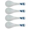 Cabilock 4pcs Japanese Ceramic Spoons Multipurpose Soup and Rice Spoons for Home Kitchen and Restaurant Use Stylish Striped Design for Serving Porridge and Ramen view 4