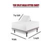 Split Top King Bed Sheet Sets -100% Egyptian Cotton 800 Thread Count, Sateen Weave, 15 Inch Deep Pocket, 4PC Bed Sheets - Top Split King, Silver Stripe - Split Down 34 inches from The top view 4