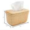 Teng Jin Nantucket Desk Baskets Cane-on-cane weave Tissue Holders for Bathrooms Oblong Tissue view 2