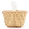 Teng Jin Nantucket Desk Baskets Cane-on-cane weave Tissue Holders for Bathrooms Oblong Tissue view 4