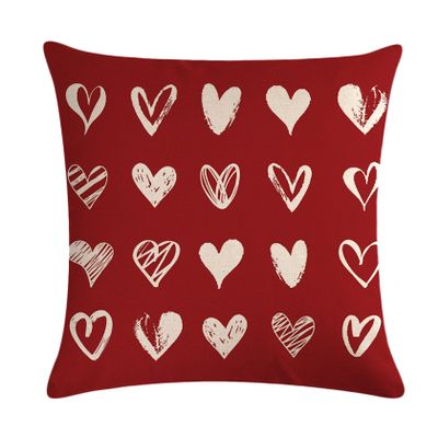 7COLORROOM Happy Valentine's Day Pillow Cover Red Love Heart Valentine's Day Decorations Cushion Cover Romantic Gift Anniversary Wedding Holiday Pillowcases 18x18,for Sofa Bed Patio