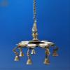 Exotic India 9" Brass Peacock Hanging Diya with Bells | Handmade - Brass view 3