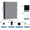 AWTATOS 12 Cube Storage Organizer with Doors, DIY Plastic Closet Shelf, Modular Bookshelf, Stackable Shelving Rack for Bedroom, Living Room, Black ULPZ012 view 3