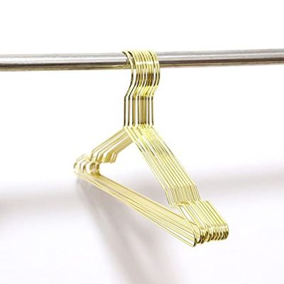 5/10/20/30pcs/set Gold Metal Clothes Hanger Adult Suit Coat Drying Rack Storage Closet Wardrobe Clothes Organizer Space Saving (Gold,30pcs)