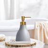 280ml Liquid Soap Dispenser for Bathroom with Gold PumpDish Soap Dispenser for KitchenRefillable Countertop Lotion Ceramics Gray Hand Soap Dispenser for Shower view 3