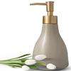 280ml Liquid Soap Dispenser for Bathroom with Gold PumpDish Soap Dispenser for KitchenRefillable Countertop Lotion Ceramics Khaki Hand Soap Dispenser for Shower view 1