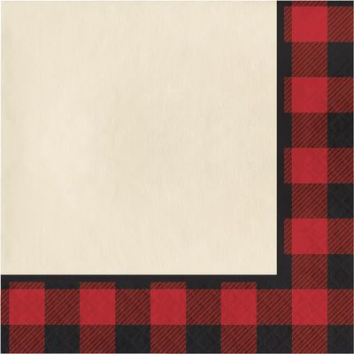 Baxters Party Bundle Buffalo Plaid Red Luncheon Napkins, Pack of 64