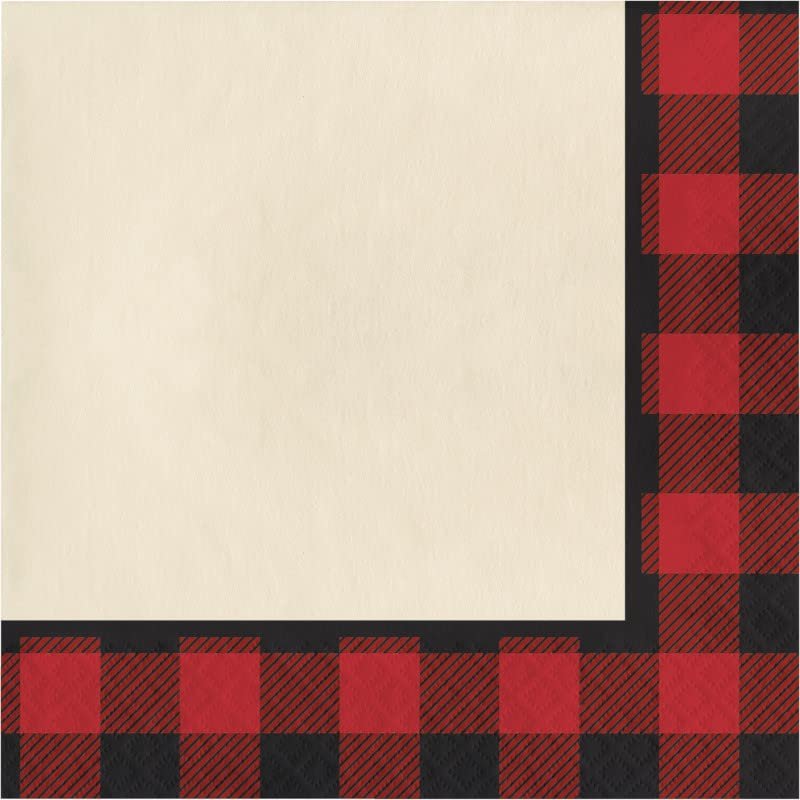 Baxters Party Bundle Buffalo Plaid Red Luncheon Napkins, Pack of 64