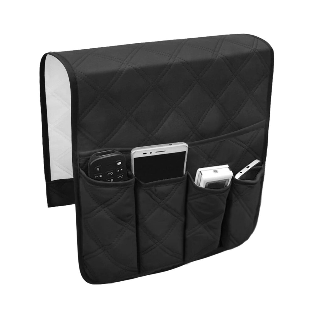 Beisto Sofa Armrest Storage Bag, Armchair Side Caddy Hanging Pouch Organizer, 14-Pocket Waterproof Storage Bag, Suitable for Tablets, Phones, Books, Magazine, TV Remote Control (2#Black)