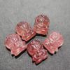 5pcs Natural Strawberry Quartz Crystal Mini Carving for DIY - (Color: Burgundy) view 1