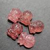 5pcs Natural Strawberry Quartz Crystal Mini Carving for DIY - (Color: Burgundy) view 2