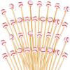 100 Pieces Bamboo Cocktail Picks 4.7 Inch Fruit Toothpicks Sports Ball End Cocktail Skewers Wooden Decorative Cocktail Picks for Appertizes, Fruit, Food, Sport Party Favors (Baseball) view 1