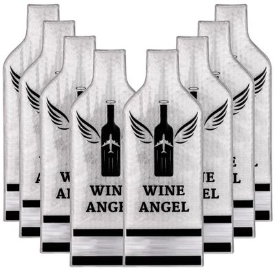 [UPGRADED PROTECTION] 8 Set (16 pcs) Reusable Wine Bags for Travel, Wine Travel Protector, Bottle Travel Sleeve Case For Airplane, Car, Cruise, TRIPLE Protection Luggage Leakproof Safety Impact Resist