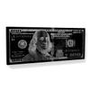 100 Bill Silver Canvas Art - Money Benjamin Franklin Hundred Cash Home Decor Print Poster Painting Small 20x8" / 0.75" | Sense Canvas view 1