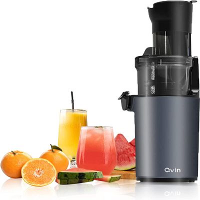 Cold Press Juicer, Qvin Slow Masticating Juicer Machines with 3 Big Wide Chute, Nutrient Electric juicer machines Vegetable And Fruit, slow Juicer Machine BPA-Free, Easy to Clean