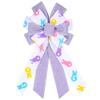 Easter Wreath Bows, Purple White Easter Rabbits Pattern Spots Burlap Bows for Wreaths - Easter Burlap Tree Topper Bows for Holiday Front Door Wreath Decorations Indoor Outdoor view 1