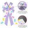Easter Wreath Bows, Purple White Easter Rabbits Pattern Spots Burlap Bows for Wreaths - Easter Burlap Tree Topper Bows for Holiday Front Door Wreath Decorations Indoor Outdoor view 3
