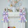 Easter Wreath Bows, Purple White Easter Rabbits Pattern Spots Burlap Bows for Wreaths - Easter Burlap Tree Topper Bows for Holiday Front Door Wreath Decorations Indoor Outdoor view 4