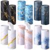 Cunhill 12 Pieces Cylinder Car Tissues Boxes Printed Car Napkins Round Disposable Tissues Boxes Travel Facial for Cup Holder(Marble Style) view 1