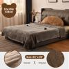 Bearhug Electric Blanket Queen Size 84" x 90", Dual Controllers Heated Blanket, Velvet & Sherpa, 10-Heating Level & 1-12H Auto Off, Taupe, Over-Heat Protect, ETL, Machine Washable view 2