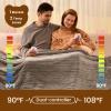 Bearhug Electric Blanket Queen Size 84" x 90", Dual Controllers Heated Blanket, Velvet & Sherpa, 10-Heating Level & 1-12H Auto Off, Taupe, Over-Heat Protect, ETL, Machine Washable view 4
