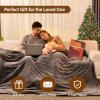 Bearhug Electric Blanket Queen Size 84" x 90", Dual Controllers Grey Heated Blanket, Velvet & Sherpa, 10-Heating Level & 1-12H Auto Off, Over-Heat Protect, ETL, Machine Washable view 2