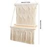 DUO ER Macrame Wall Hanging Planter Basket Wooden Shelf Handmade Woven Boho Style Planter Hanger Tapestry for Farmhouse Dorm Room Decor view 3