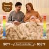 Bearhug Electric Blanket King Size 100" x 90", Dual Controller Heated Blanket, Faux Fur/Sherpa 10-Heating Level & 1-12H Auto Off, Champagne, Over-Heat Protect, ETL, Machine Washable view 4