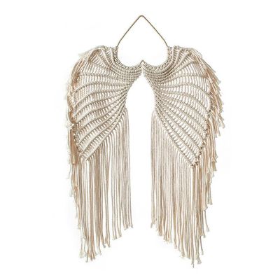 DUO ER Macrame Wall Hanging Boho Tapestry Angels Wing Woven Bohemian Wall Decor Home Decoration for Apartment Bedroom Living Room